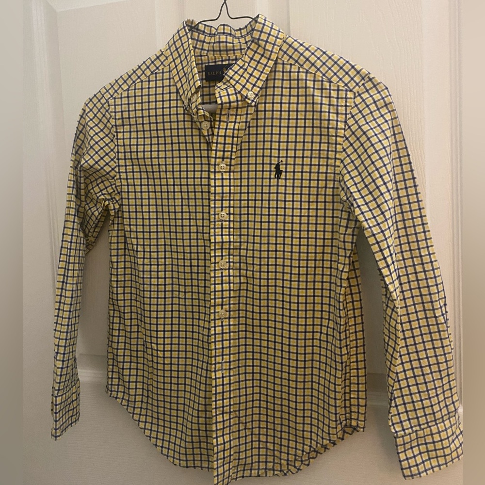 RALPH LAUREN Boys Long Sleeve Plaid Shirt Sz 8
